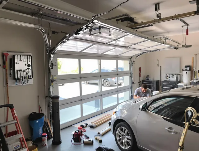 Garage door noise reduction service by Tega Cay Garage Door Repair in Tega Cay