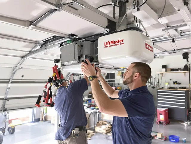 Tega Cay Garage Door Repair technician performing advanced diagnostics on garage opener in Tega Cay