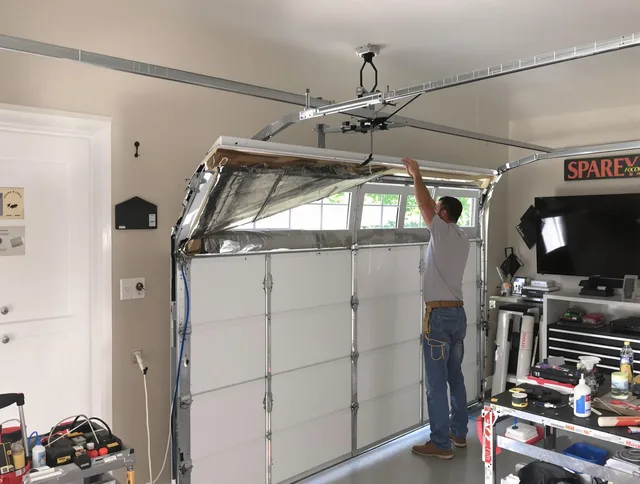Garage door section replacement by Tega Cay Garage Door Repair in Tega Cay